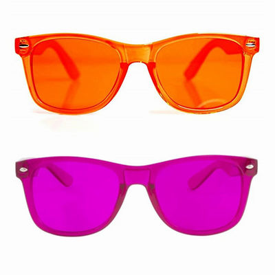 Vidros coloridos da terapia da cor da lente do quadro óculos de sol plásticos duros